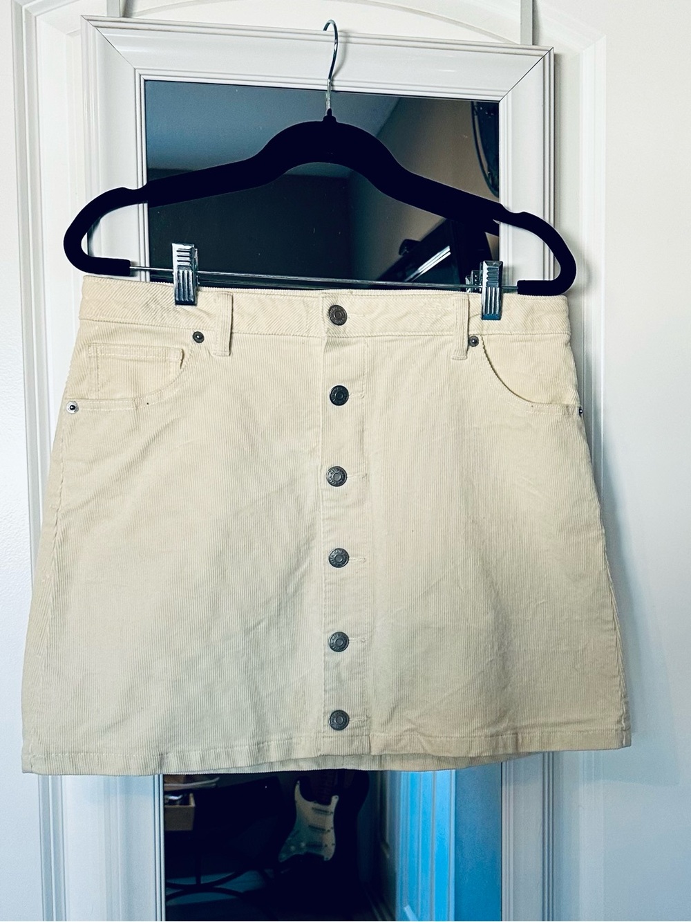 Cat & Jack Cream Button-Front A-Line Skirt